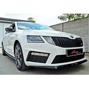 Skoda Octavia Mk3 RS FL 2017+ - Ön Lip Max VRS V2 Stil, Piano Black Ürün Yüzeyi, Vkm.