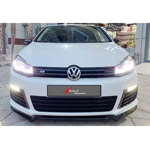 VW Golf Mk6 2008+ - Ön Lip R 3 Parça, Piano Black Ürün Yüzeyi Vkm.