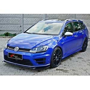 VW Golf Mk7 2012+ - Ön Lip B Plus R Design V3 Stil, Piano Black Ürün Yüzeyi, Vkm.