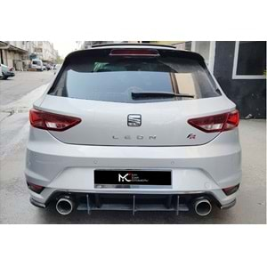 Seat Leon Mk3 2012+ - Difüzör Splitter Aero Max Design CNC 3W., Mat Siyah Vkm.