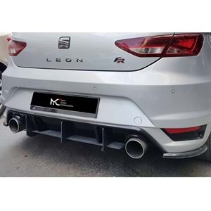 Seat Leon Mk3 2012+ - Difüzör Splitter Aero Max Design CNC 3W., Mat Siyah Vkm.