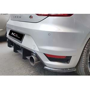 Seat Leon Mk3 2012+ - Difüzör Splitter Aero Max Design CNC 3W., Mat Siyah Vkm.