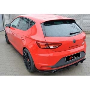 Seat Leon Mk3 2012+ - Difüzör Splitter FR Max Design CNC 3W, Mat Siyah Vkm.