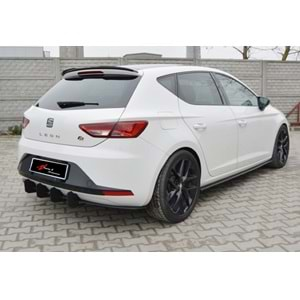 Seat Leon Mk3 4D 2012+ - Spoiler Cupra Cap Max Design Tavan Üzeri, Piano Black Vkm.