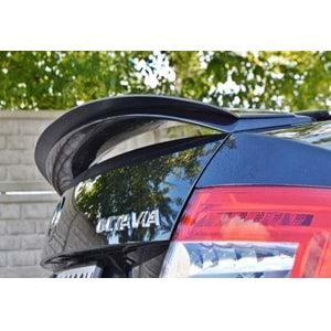 Skoda Octavia Mk3 RS 2013+ - Spoiler RS Cup Max Design Bagaj Üzeri , Piano Black Vkm.