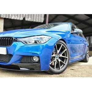 BMW F30 2012+ - Marşpiyel Alt Çıta B Plus M Performance Oem V1 Stil, 3 mm/203.50 cm, Piano Black Ürün Yüzeyi, Set, Vkm. Set