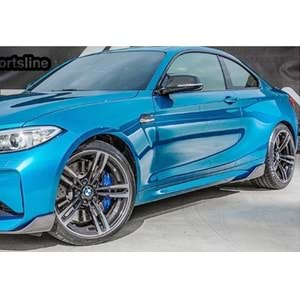 BMW F22 2013+ - Marşpiye Alt Flap A Plus+ M Performance Stil, Piano Black Parlak Yüzey Vkm.