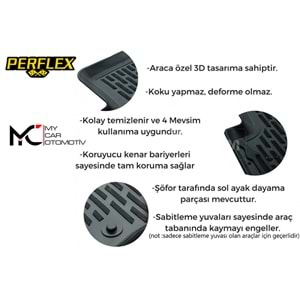 M. Benz W212 2009+ - Paspas 3D Perflex X-Mat, Siyah Kokusuz TPE Set