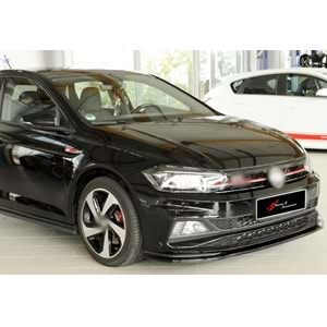 VW Polo Mk6 2018+ - Ön Lip Rieger GTI/R Line Design, Piano Black Ürün Yüzeyi, Vkm.