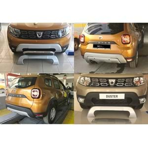 Dacia Duster 2 2018+ - Koruma Barı Barı Üst Ön ve Arka A Plus+ Basic Stil, Mat Gri Yüzey Vkm. Set