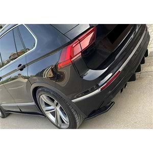 VW Tiguan Mk2 2015+ - Tampon Flap/Arka Yan, A Plus Std. Line/R Line V1 Stil, Piano Black Parlak Ürün Yüzeyi, Vakum, Set