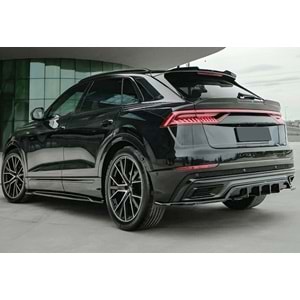 Audi Q8 S Mk1 2019+ - Tampon Lipi/Arka, A Plus S/S Line V1 Stil, Piano Black Parlak Ürün Yüzeyi, Vakum