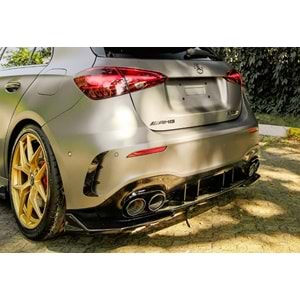 M. Benz W177 A45 2018+ - Tampon Flap/Arka Yan, A Plus A45 S Aero Pack V1 Stil, Piano Black Parlak Ürün Yüzeyi, Vakum, Set