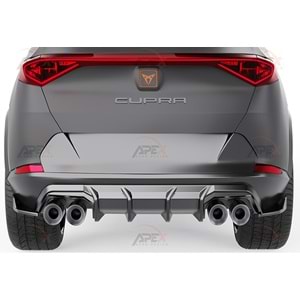 Seat Cupra Formentor Mk1 2020+ - Difüzör/Arka, A Pex Cupra V2 Stil, Piano Black Parlak Ürün Yüzeyi, Vakum