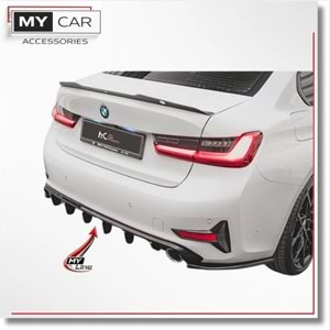 BMW G20 2019+ - Difüzör/Arka, A Plus Std. Line V1 Stil,Std Tmpn., Piano Black Parlak Ürün Yüzeyi, Vakum