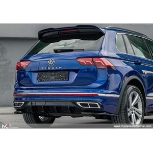 VW Tiguan Mk2 FL 2020+ - Difüzör/Arka A Plus+ R Line V1 Stil, Piano Black Parlak Ürün Yüzeyi Vkm.