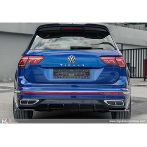 VW Tiguan Mk2 FL 2020+ - Difüzör/Arka A Plus+ R Line V1 Stil, Piano Black Parlak Ürün Yüzeyi Vkm.