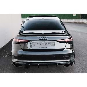 Audi A3 8Y SD/SPB 2020+ - Difüzör/Arka A Plus+ Basic V1 Stil, Piano Black Parlak Ürün Yüzeyi, Vkm.