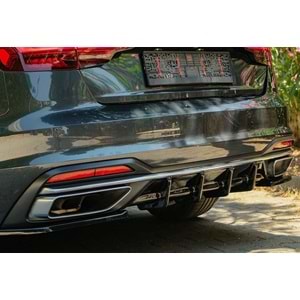 Audi A4 B9 FL 2019+ - Difüzör/Arka, A Plus Std. Line V1 Stil, Piano Black Parlak Ürün Yüzeyi, Vakum