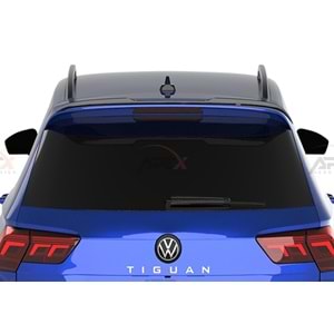 VW Tiguan Mk2 FL 2020+ - Spoiler, A Pex R/R Line V1 Cap Stil, Tavan Üzeri, Çift Taraflı Piano Black Parlak Ürün Yüzeyi, Vakum