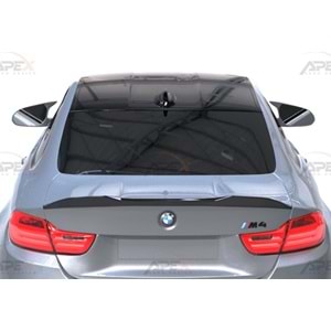 BMW F82 M4 2014+ - Spoiler, A Pex M4 V1 Stil, Bagaj üzeri, Çift Taraflı Piano Black Parlak Ürün Yüzeyi, Vakum