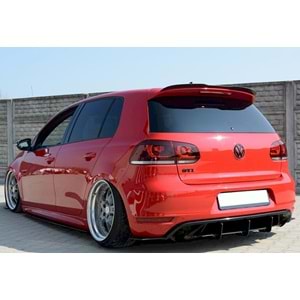 VW Golf Mk6 2008+ - Spoiler A Plus GTI/Highline/R V2 Style, Tavan Üzeri, Piano Black Ürün Yüzeyi, Vakum