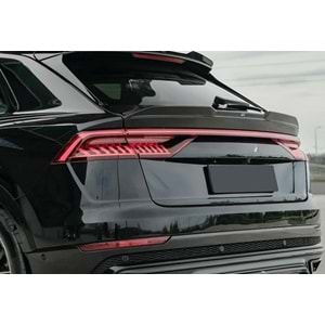 Audi Q8 S Mk1 2019+ - Spoiler, A Plus S8/S Line Cap V1 Stil, Cam Altı, Piano Black Parlak Ürün Yüzeyi, Vakum