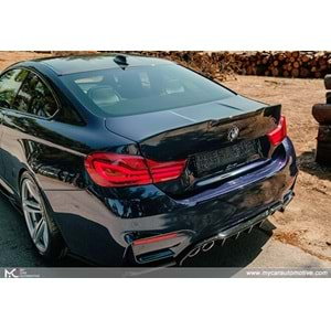 BMW F82 2014+ - Spoiler A Plus+ M4 Cap V1 Stil, Tavan Üzeri, Çift Taraflı Piano Black Parlak Ürün Yüzeyi, Vkm