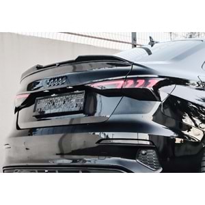 Audi A3 S 8Y SB/SD 2020+ - Spoiler, A Plus S3/S Line V1 Cap Stil, Tavan üzeri, Çift Taraflı Piano Black Parlak Ürün Yüzey, Vakum