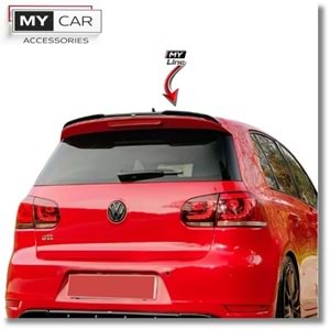VW Golf Mk6 2008+ - Spoiler A Plus R V1 Stil, Tavan Üzeri, Piano Black Parlak Ürün Yüzeyi, Vakum