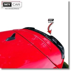 VW Golf Mk6 2008+ - Spoiler A Plus R V1 Stil, Tavan Üzeri, Piano Black Parlak Ürün Yüzeyi, Vakum