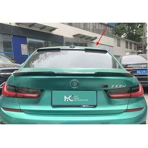 BMW G20 2019+ - Spoiler M4 V1 Stil Stil Cam Üzeri , Piano Black Boyalı Ürün Yüzeyi ABS
