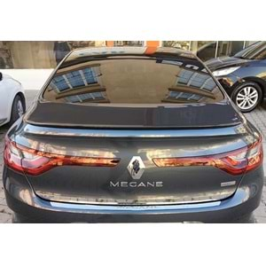 Renault Megane 4 SD 2016+ - Spoiler Oem Anatomik V1 Stil Bagaj Üzeri, Parlak Siyah Ürün Yüzeyi Akrilik