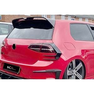 VW Golf Mk7 2012+ - Spoiler, Oettinger V2 Stil, Tavan Üzeri, Piano Black Boyalı Ürün Yüzeyi, ABS