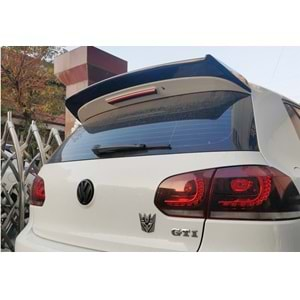 VW Golf Mk6 2008+ - Spoiler GTI V2 Stil Tavan Üzeri, Piano Black Boyalı Ürün Yüzeyi, ABS