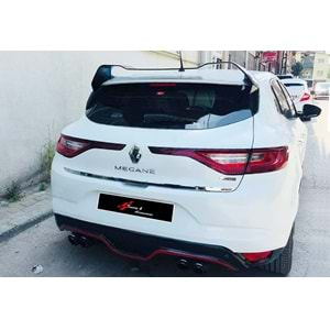 Renault Megane 4 HB 2016+ - Spoiler RS Stil Tavan Üzeri, Piano Black Boyalı Ürün Yüzeyi, FRP