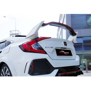 Honda Civic FC5 2016+ - Spoiler Type R Stil Bagaj Üzeri , İşlem Yapılmamış Ham Ürün Yüzeyi, ABS, 3 Parça