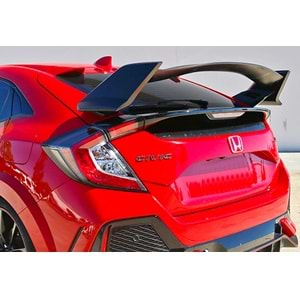 Honda Civic FK7 HB 2016+ - Spoiler Type R Stil Bagaj Üzeri, İşlem Yapılmamış Ham Ürün Yüzeyi, ABS, 3 Parça