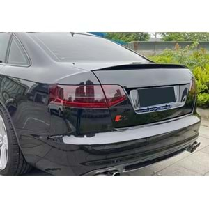 Audi A6 C6 2006+ - Spoiler S6 V2 Stil Bagaj Üzeri, Piano Black Boyalı Ürün Yüzeyi, ABS