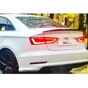 Audi A3 8V SD 2012+ - Spoiler M4 V1 Stil Bagaj Üzeri, Piano Black Boyalı Yüzey ABS