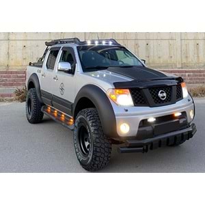 Nissan Navara 3 2014+ - Tavan Çıtası/Üst Shark V1 Stil, Mat Siyah Ürün Yüzeyi, Alm., Set
