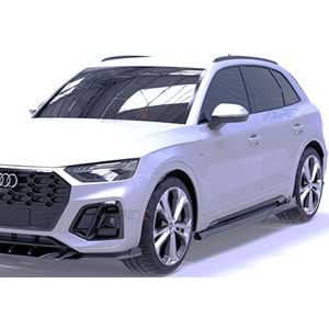 Audi Q5 S Mk2 FL 2021+ - Marşpiyel/Alt Çıta, A Pex S/S Line V1 Stil, Piano Black Parlak Ürün Yüzeyi, Vakum, Set