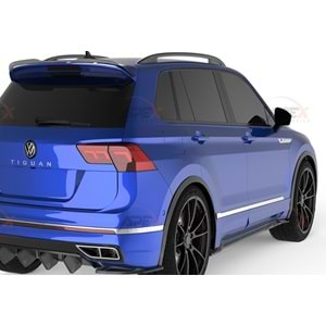 VW Tiguan Mk2 FL 2020+ - Marşpiyel Çıta/Alt, A Pex R/R Line V1 Stil, Piano Black Parlak Ürün Yüzeyi, Vakum, Set