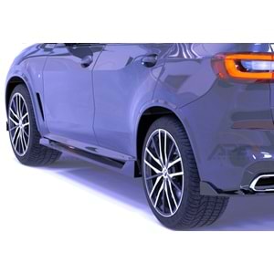 BMW G05 2019+ - Marşpiyel Çıta/Alt, A Pex X5M Sport V1 Style, Piano Black Parlak Ürün Yüzeyi, Vakum, Set