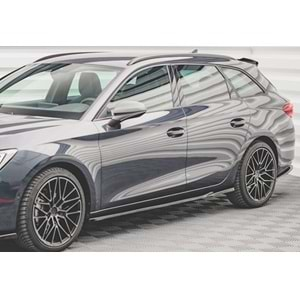 Seat Cupra Leon Mk1 2020+ - Marşpiyel Alt Çıta A Plus+ Cupra/FR V2 Stil 4 mm/194 cm, Piano Black Parlak Ürün Yüzeyi, Vkm., Set