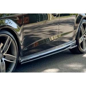 Audi A3 S 8V SB 2012+ - Marşpiyel Çıta/Yan Alt, A Plus S3/S Line V3 Stil 4 mm, Piano Black Parlak Ürün Yüzeyi, Vakum, Set