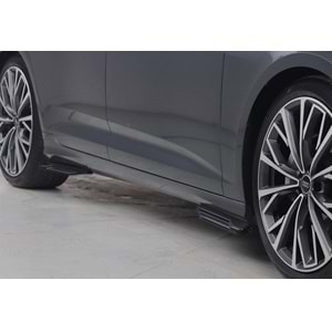 Audi A6 S6 C8 2018+ - Marşpiye Alt Flap A Plus+ S6/S6 Line V3 Stil, Piano Black Parlak Ürün Yüzeyi, Vkm., Set