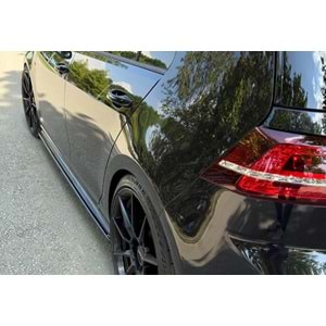 VW Golf Mk7 2012+ - Marşpiyel Çıta/Yan Alt, A Plus GTI V1 Stil, Piano Black Parlak Ürün Yüzeyi, Vakum, Set