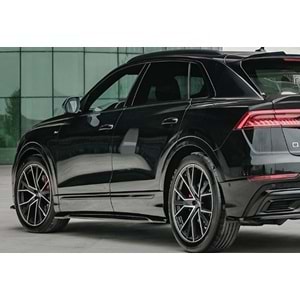 Audi Q8 S Mk1 2019+ - Marşpiyel Çıta/Yan Alt, A Plus S8/S Line V1 Stil, Piano Black Parlak Ürün Yüzeyi, Vakum, Set
