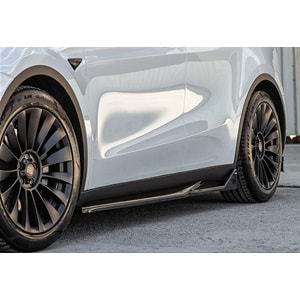 Tesla Model Y 1 2020+ - Marşpiyel Çıta/Yan Alt, A Plus Std. Line V1 Stil, Piano Black Parlak Ürün Yüzeyi, Vakum, Set